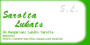 sarolta lukats business card